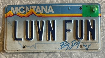 LUVN FUN MONTANA VANITY LICENSE PLATE LOVING FUN BIG SKY