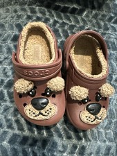 Crocs Kids Brown Fun Lab Bear Lined Clog Toddler C8 Shoes
