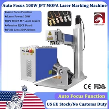 100W JPT M7 Mopa Fiber Laser Marking Engraving Machine Auto focus  200*200mm US