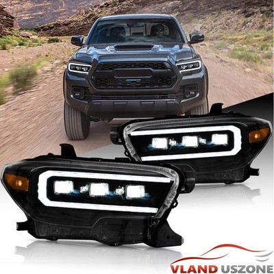 Fits 2016-2023 Toyota Tacoma LED Projector Headlights DRL w/Startup Sequential