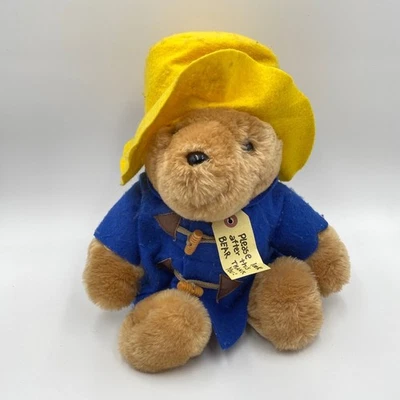 Vintage Paddington Bear 16" Plush Sears Kids Gifts Yellow Hat Blue Coat Stuffed - Image 1 of 4