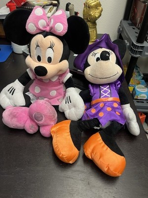 Disney Store Minnie Mouse Plush Lot   Pink Bow & Halloween Witch   18  