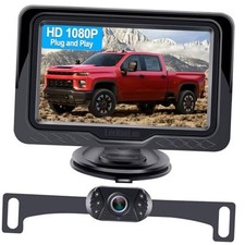 Backup Camera Easy Setup Plug-Play: HD 1080P No-Delay Waterproof Black-One Pack