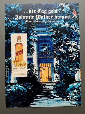 Der Tag geht Johnnie Walker kommt Scotch Whisky 1976 Vintage Werbung Reklame N5