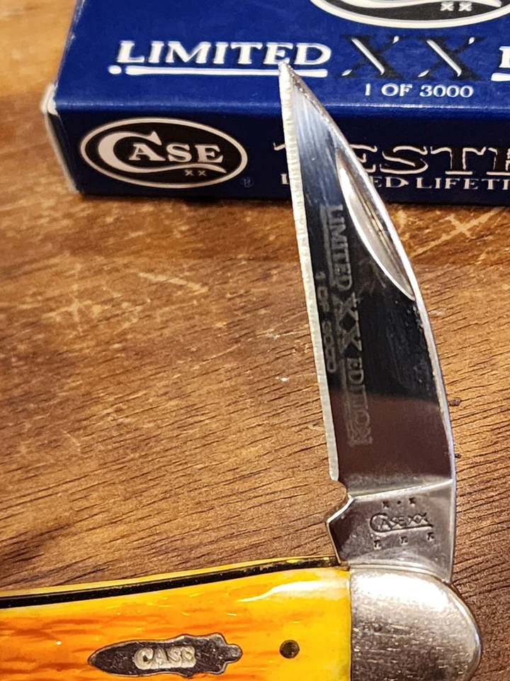 Case XX 6355WH SS 2004 edición limitada NAVAJA DE BOLSILLO SEAHORSE WHITTLER HUESO PIEL NARANJA Foto 3 de 4