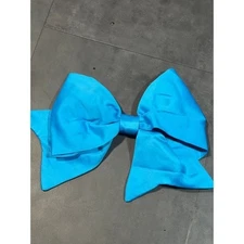 Oversized Bright Blue Bow tie Clip Statement Accessory H-8