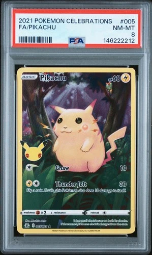 2021 POKEMON CELEBRATIONS #005 FULL ART/PIKACHU PSA 8