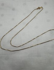 14K Solid Gold 19  Box Chain Necklace Italy 1...