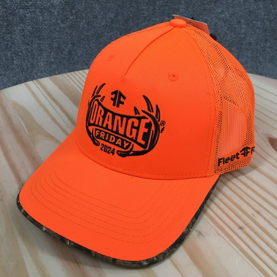 #ad Fleet Farm 2024 Orange Friday Hat Bear amp; Son Cutlery Realtree Camo Brim Snapback $29.99
