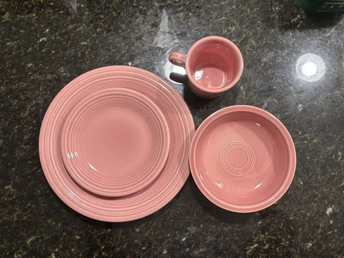 Fiestaware Vintage Pink 4 Piece Dining Set