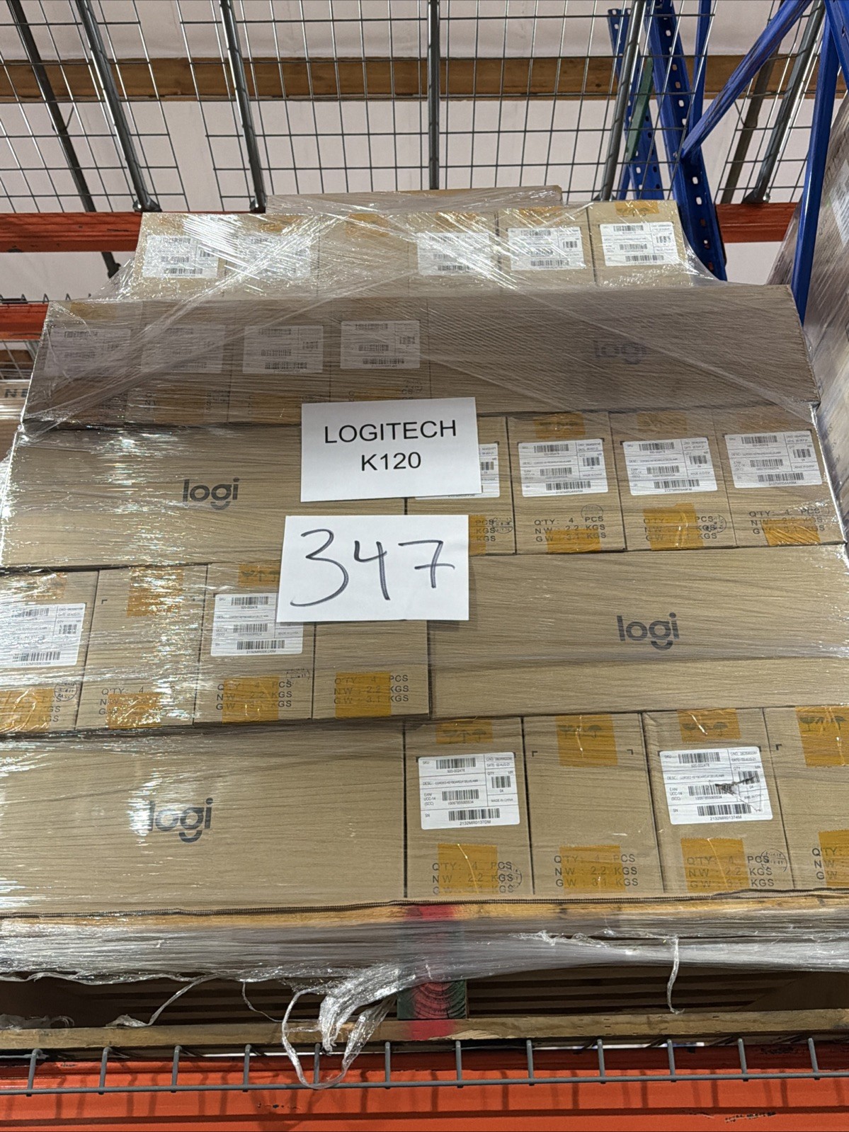 LOT OF 4 New In Box Logitech K120 USB Keyboard for PC - Black