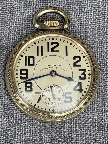 Antique Waltham Vanguard Pocket Watch RR Gr 1908 Mod 16s 23j GF Case Runs