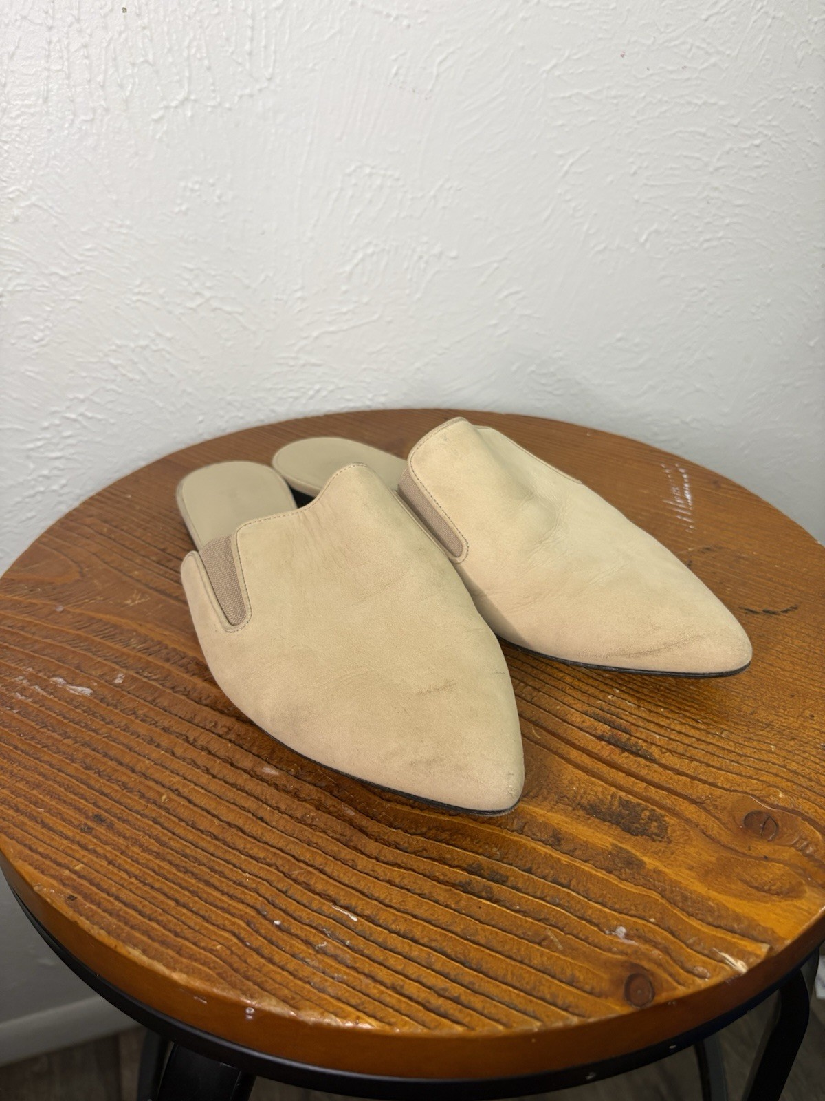 SAOLA Jenni Kayne suola a strappo in pelle oliata mulo sabbia scura taglia 37 5