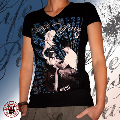 Tattoo Pinup Girlie Rockabilly Staffbull Staffordshire -Life is pain- SBT S,M