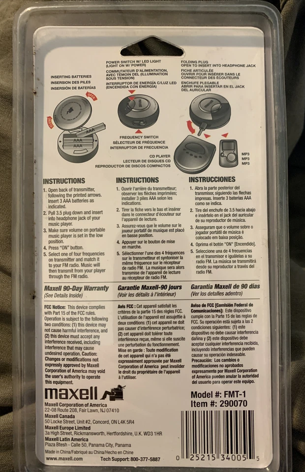 Maxell Stereo FM Transmitter For ipod and other Portable Players New Model FMT-1 - Image 2 of 2