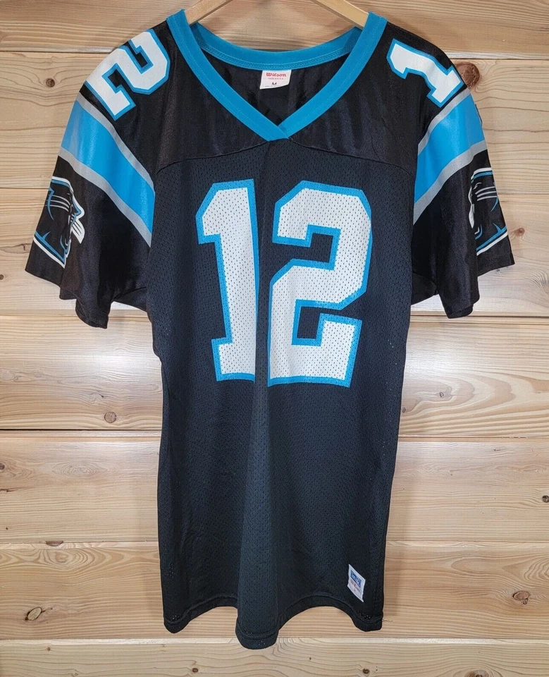 Camiseta vintage de los Carolina Panthers Kerry Collins #12 para hombre mediana Wilson EE. UU. años 90 Foto 2 de 4