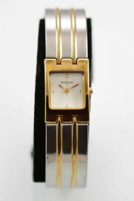 Folio by Fossil Watch Women Gold Silver Stainless Steel Water Res