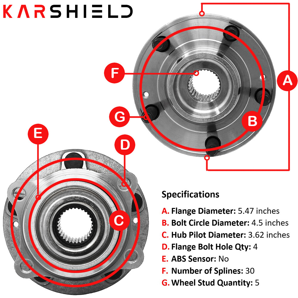 2x 513266 Front or Rear Wheel Bearing & Hub Assembly for 20112015 Kia