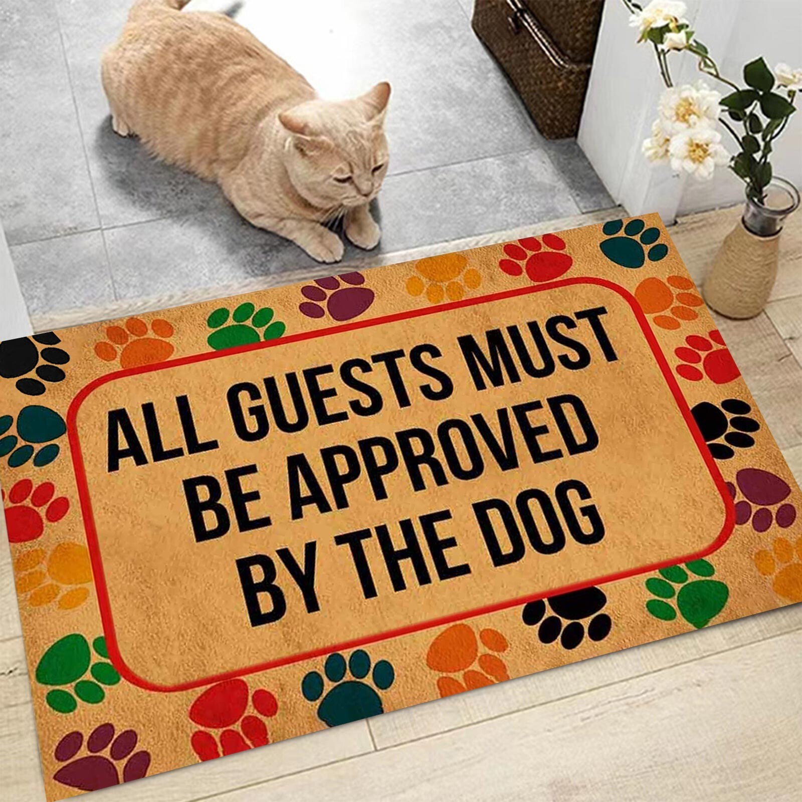 Non-Slip Doormat Dog Footprints Welcome Mat Outdoor Front Door Home Entrance Rug | eBay