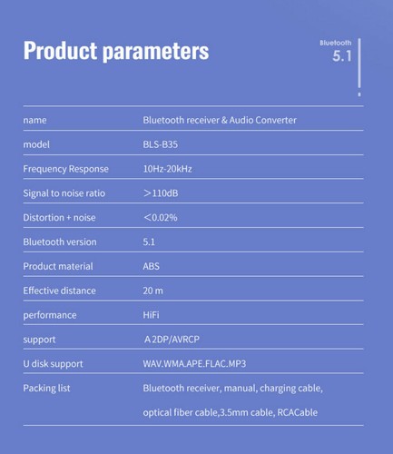 Récepteur Hi-Fi Bluetooth 5.1 DAC SPDIF optique à amplificateur 3,5 mm aux 2 RCA - Photo 8/9