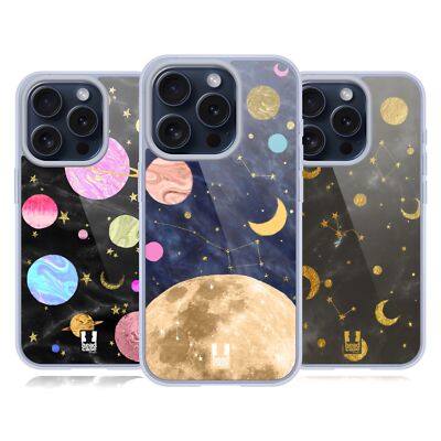 HEAD CASE DESIGNS MARBLE GALAXY GEL CASE & WALLPAPER FOR APPLE iPHONE PHONES