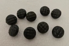 BUTTONS ~ VINTAGE DARK GRAY TEXTURED BUTTONS WITH SHANK  ~ 9 BUTTONS