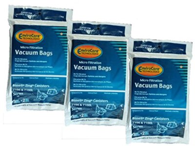 9 (3 pkgs) Bissell Zing Vacuum Bags + Filters Maintenance Kit 3210, Inlet fil...