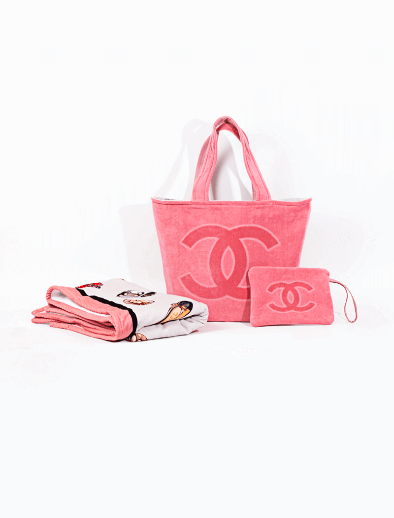 Pink Chanel Beach Towel Bag Chanel Authentic Beach Tote Bag In Pink UK