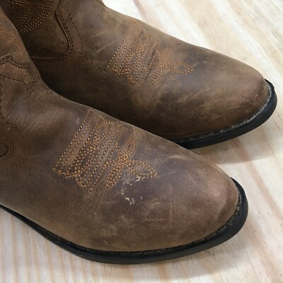 Bottes Cowboy Cody James – Jeunesse 4.5 – Femme 6 – Cuir Marron – Très Bon état