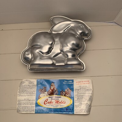 Vintage Nordic Ware Aluminum Bunny Rabbit Easter Birthday Cake Mold 2 Sided