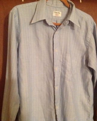 Blue w/ yellow pin stripe, Parks-Belk LS Men dress shirt - 16" - 31" | eBay Blue w/ yellow pin stripe, Parks-Belk LS Men dress shirt - 16" - 31" | eBay