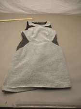 Banana Republic Size 10 Women Gray Cotton Blend Sleeveless Tweed Shift Dress 941