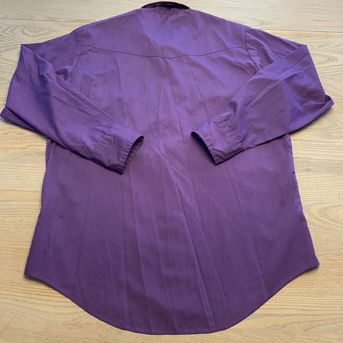 VTG Malco Modes San Fran Purple Western Pearl Snap Shirt Mens 16.5 33 USA Made - Picture 10 of 17