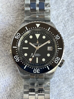 Prometheus Diver 500M Automatic Date Stainless Steel Swiss Made Watch with Box