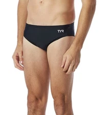 TYR Mens Durafast Elite Racer A Brief Swim Suit  Size 30 Black NWT $40
