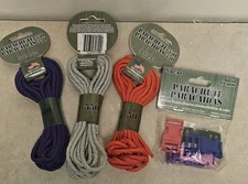 Pepperell Braiding Company lot of 3 Parachute 550 cords & 5 Piece pack buckles