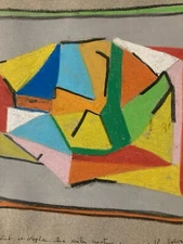 Very Nice Drawing Abstract Sylvie Vervaet Abstraction Art Charcoal Paper 1980