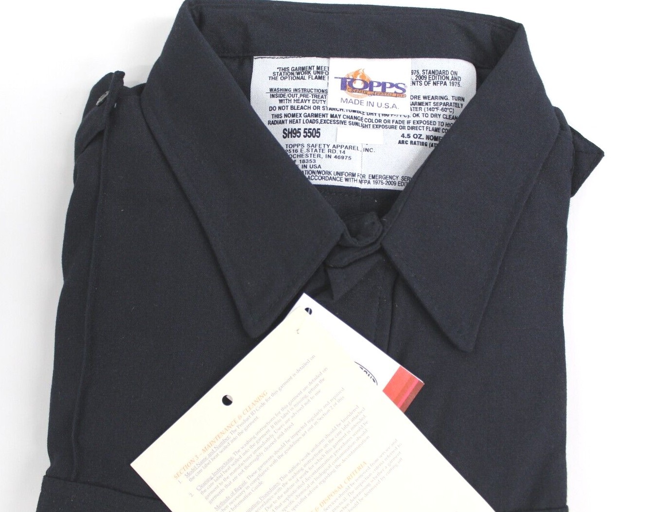 Topps Safety Apparel New SH95 5505 1717.5 x 39 Navy Blue Uniform Shirt