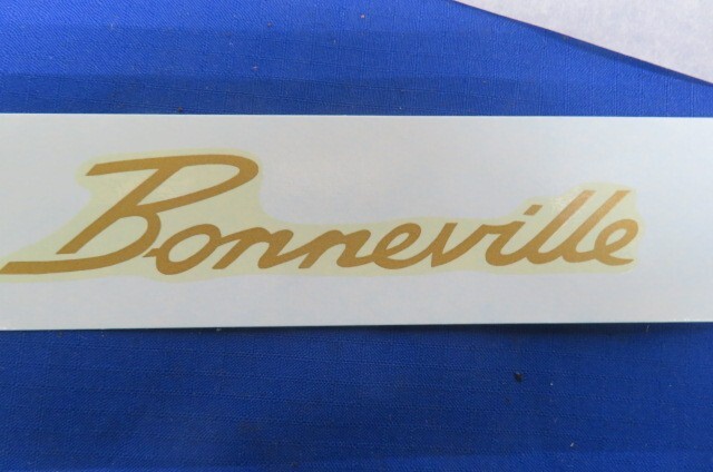 Triumph “Bonneville” Decal, Gold, Die-cut Sticker, 3-7/8 Triumph “Bonneville” Decal, Gold, Die-cut Sticker, 3-7/8