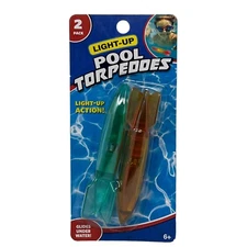2 Pack Light-Up Pool Torpedoes Pool Toy Green Orange