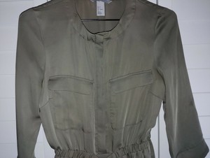 h&m green shirt dress