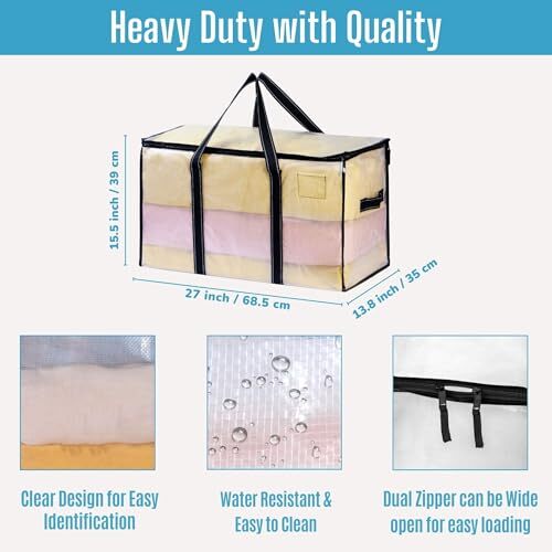 Moving Bags, Christmas Ornament Storage, Moving Supplies, Moving 2 Pack Clear - Picture 7 of 7