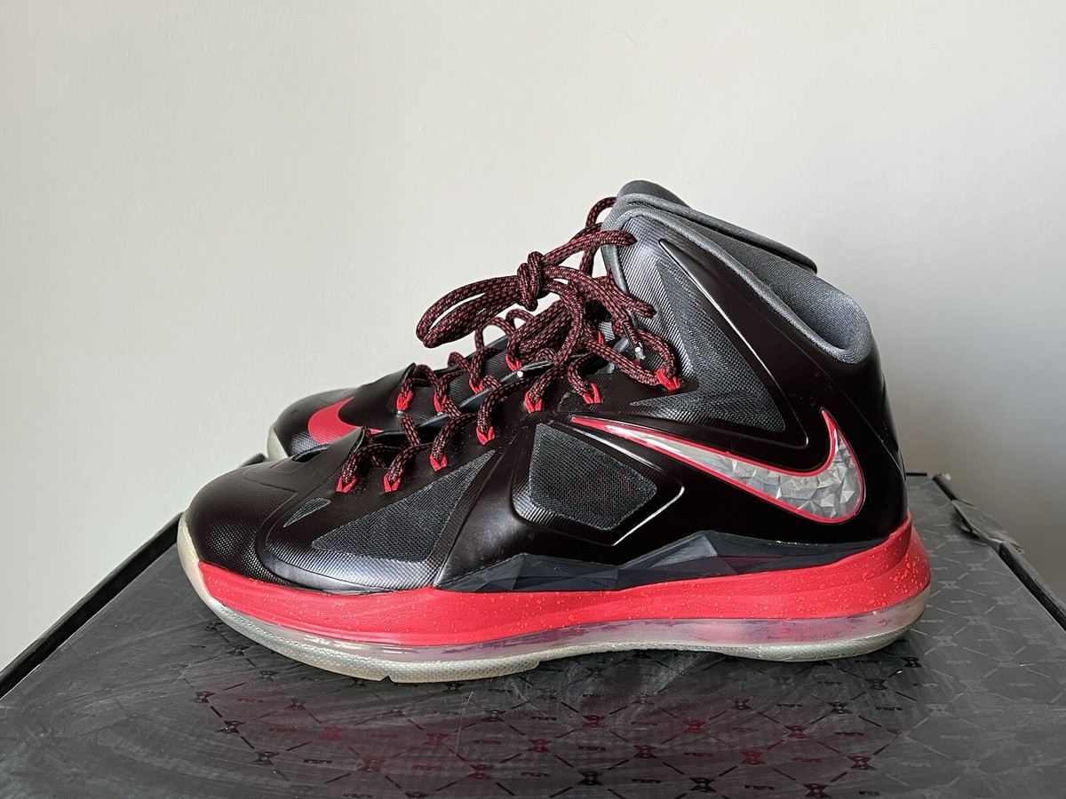Nike LeBron 10+ X Sport Pack Pressure Black Red Size 10.5