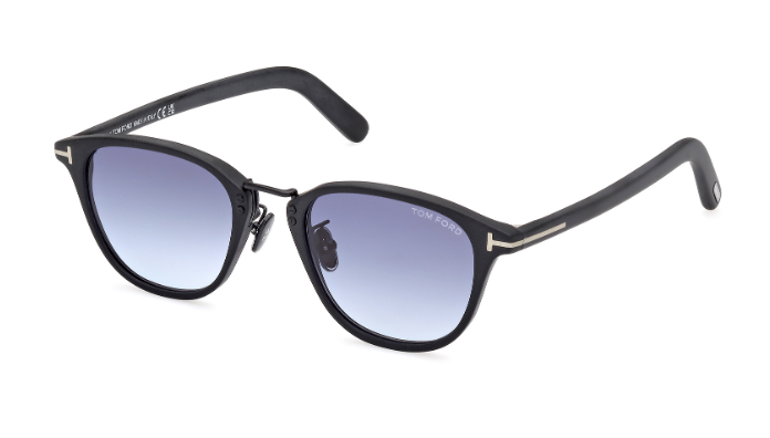 Tom Ford FT1049 D 02W Matte Black/Blue Gradient Square Men's