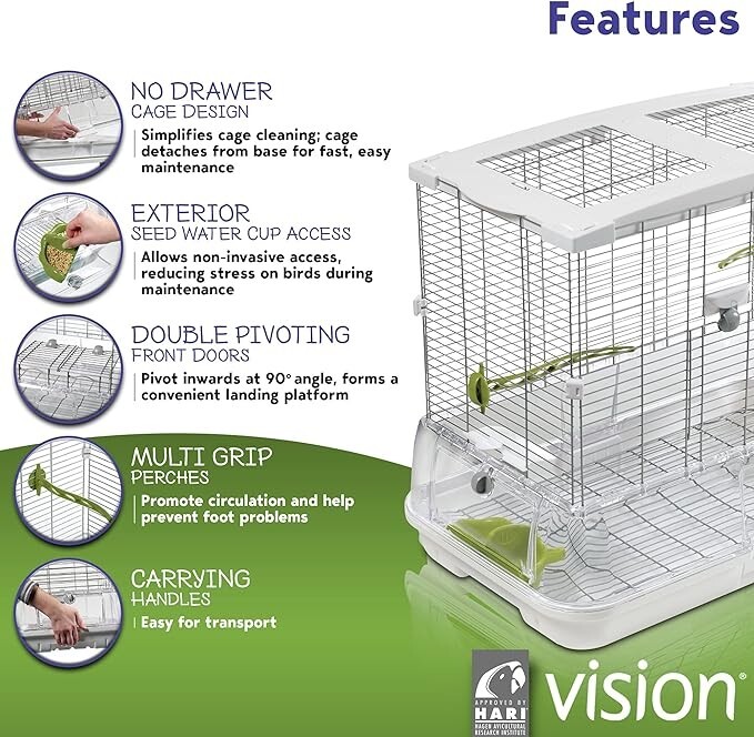 Vision Bird Cage Med Regular M01 (24x15x20) | eBay
