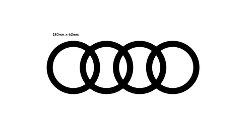 2x Audi rings Logo Vinyl Sticker Decals Choice of Sizes - Picture 4 of 5