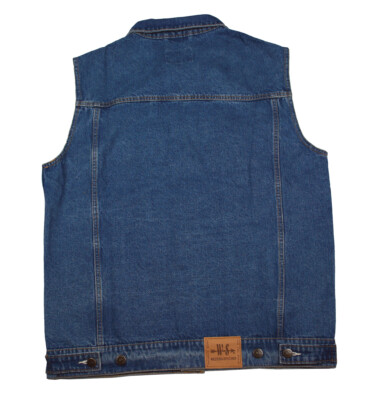 Jeansweste Herren Denim Biker Weste Kutte blau große Innentaschen Größen S  5XL