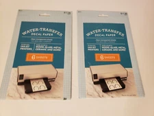 Lot of (2) Inkjet Water Transfer Decal Paper CLEAR 5.5x8.5" 6 Sheets NEW