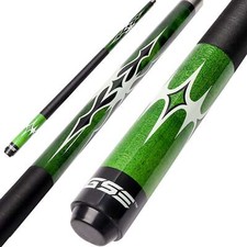 GSE Green 58" 2-Piece Canadian Maple Pool Cue Sticks for House/Bar 18oz -21oz
