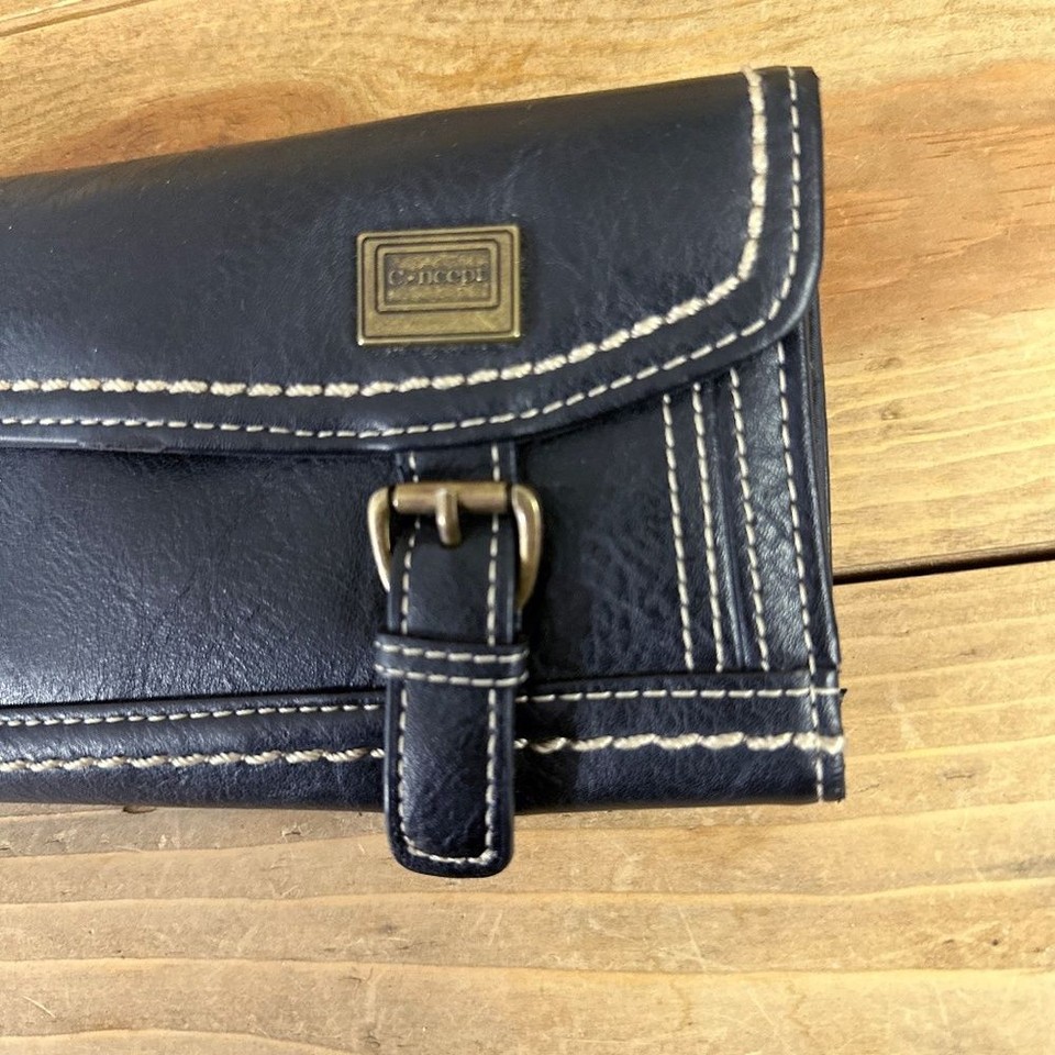 Born Concepts BOC Black Faux Leather Wallet Lots Pockets eBay